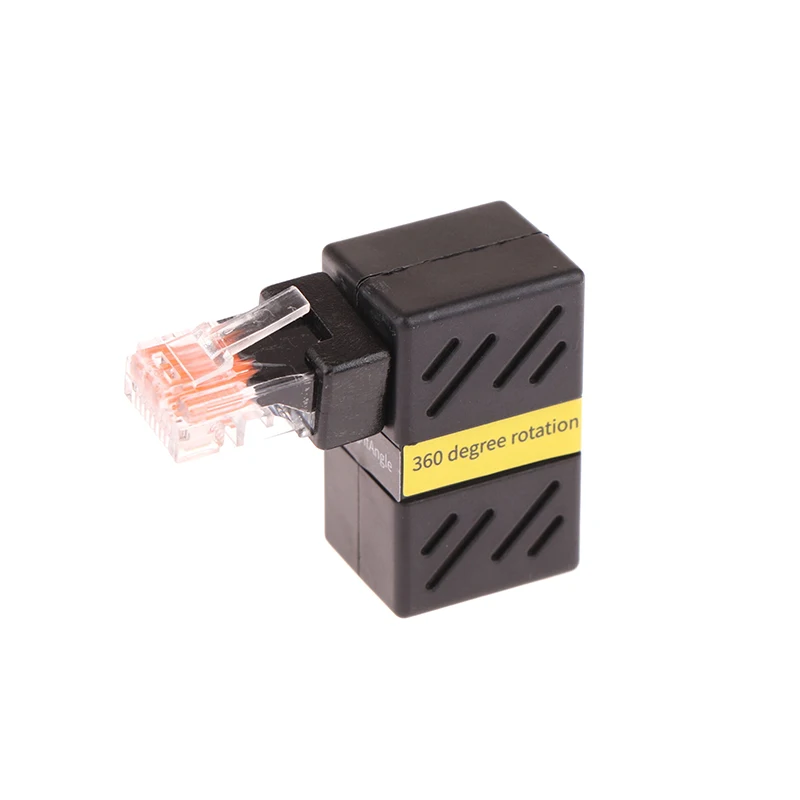 360° Rotatable Network Plug RJ45 Gigabit Adapter 90 Degrees Right Angle Elbow Universal Male To Female Converter