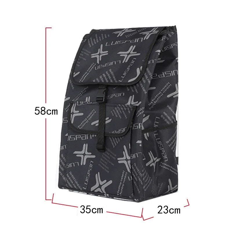 Big Universal Waterproof Storage Bag for Shopping Cart for Folding Trolley Cart, Foldable Bag with Pocket for Carrier Cart Tools