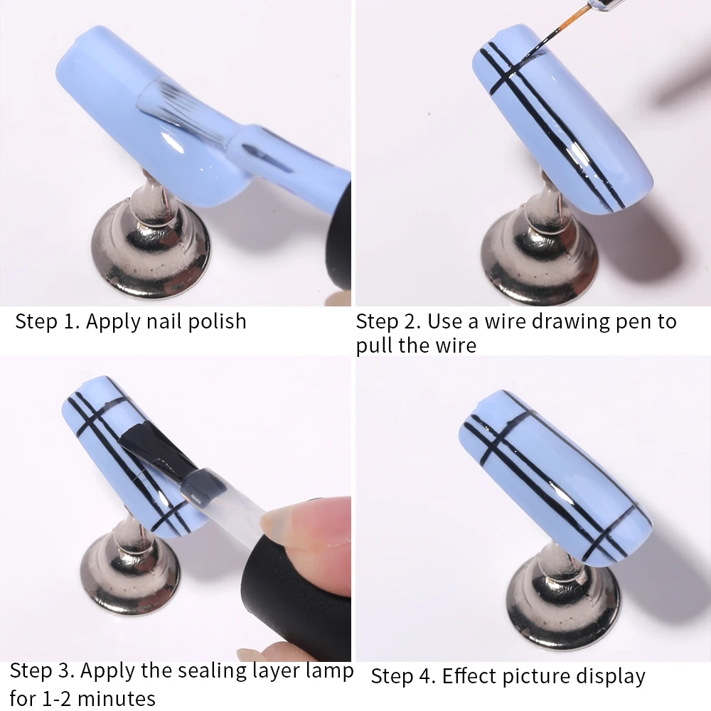 Ensemble de stylos à rayures pour nail art, pinceau à ongles, accessoires de peinture, outils de dessin, matériel professionnel, fournitures de styliste