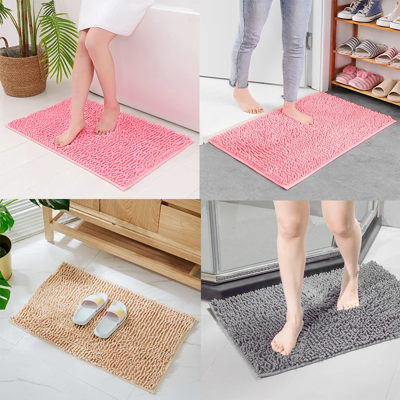 Soft Foot Mat 1PCS 40x60CM Chenille Bath Mat Super Absorbent and Non-Slip Doormat Entrance Door Rug Plush Room Mats Hot Sale