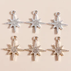 10pcs 27*20mm Shining Crystal Star Charms for Earrings Bracelet Making Accessories Pendants Necklace Keychain Diy Jewelry Making