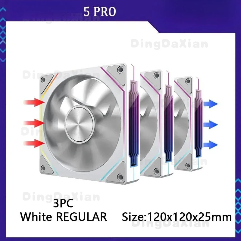 

Вентилятор для компьютерного корпуса UF-2 PRISM 5 PRO, 12 см, ARGB, 4-контактный, PWM, тихий, для охлаждения