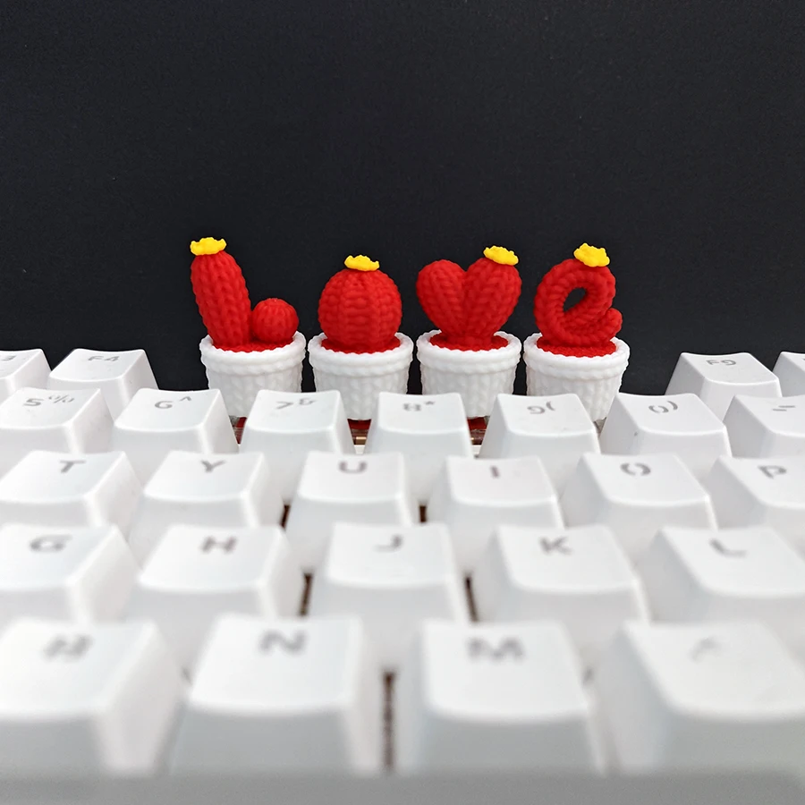 Cute Colorful Cactus Keycaps For ESC Mechanical Keyboard Cartoon Personality LOVE KEY CAP Gifts