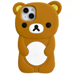 For iPhone 17 16 15 14 13 12 11 Pro Max Xs XR 6 7 8 Plus Cute Rilakkuma Bear Soft Silicone Cover Case