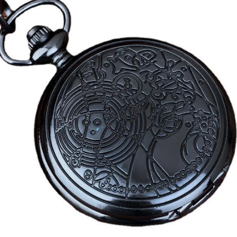 Foreign Trade Arc Geometric Flip Large Pocket Watch Necklace Men's and Women's Lanyard Watch Quartz Pocket WatchW0003