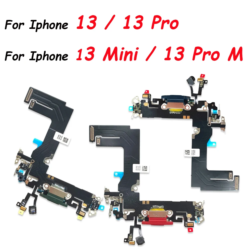 USB Dock Connector Charging Port Flex Cable For iPhone 13 Pro Max 13 Mini Charger Board With Mic Module