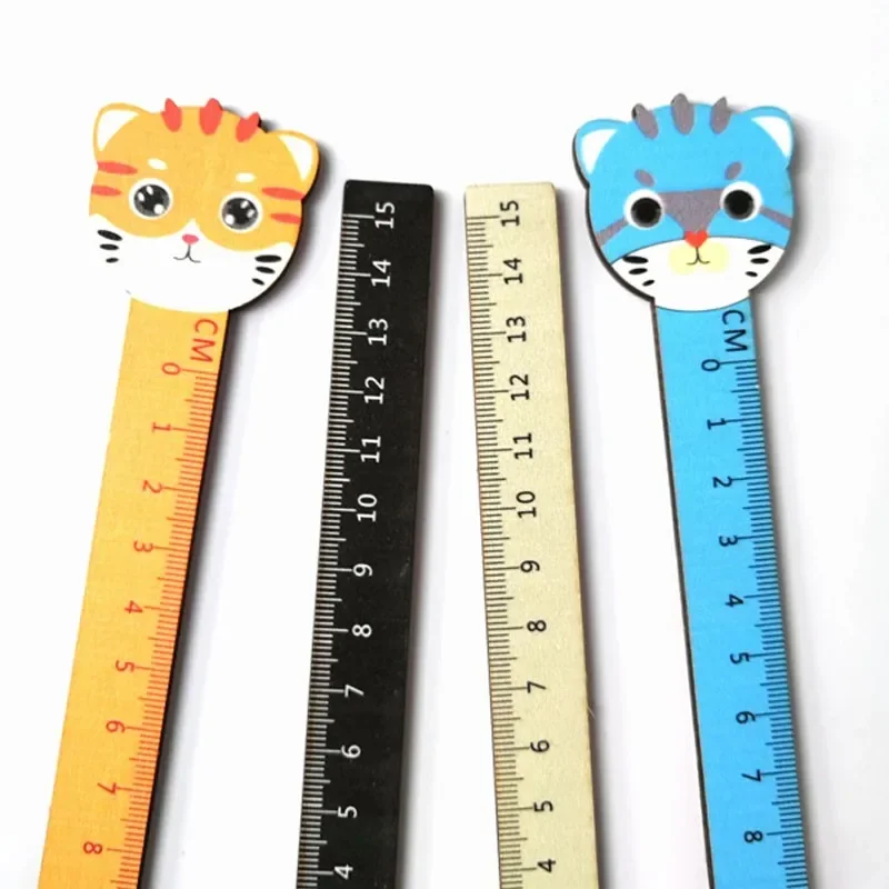 1Pcs Patchwork Rules DIY Drafting School Supplies Kawaii Length 15CM Cartoon Cat Ruler Stationery Cute Stationery