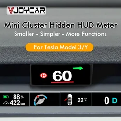 New Hidden HUD For Tesla Model 3 Model Y Dedicated Head Up Display Gear Battery Temp. Speedometer For TESLA Car Accessiores