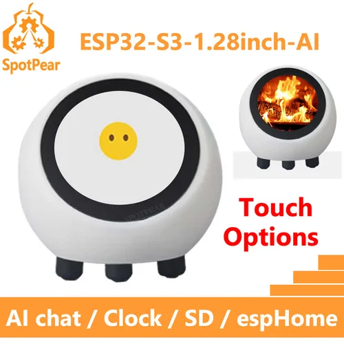 DeepSeek AI Chat de voz Robot Ball ESP32-S3 1,28 pulgadas LCD N16R8 Placa de desarrollo espHome asistente Wifi reloj meteorológico para XiaoZhi