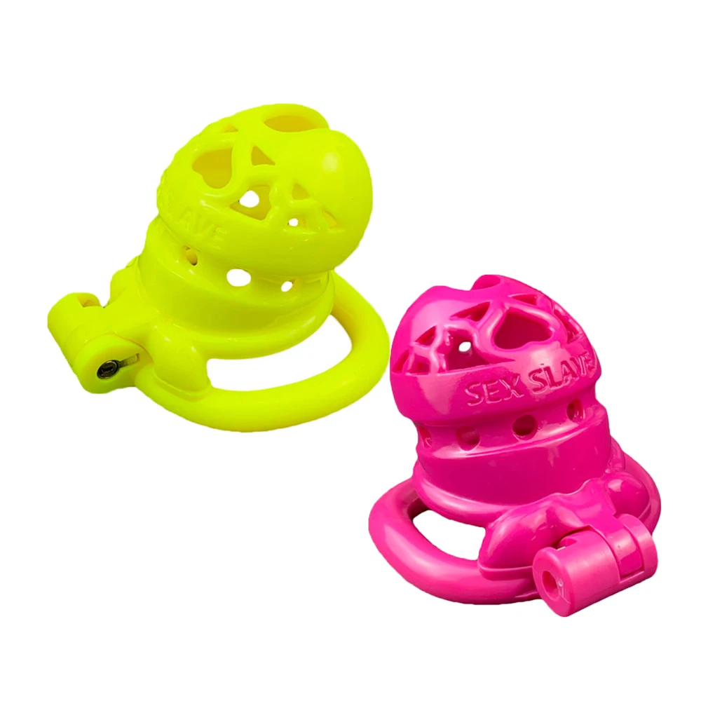 ABS Resin Male Small Chastity Cage Cock Lock Device With 4 Size Arc Penis Rings Sissy Bdsm Sex Toys For Men Sexshop