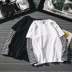 Cotton Striped T-shirt Women Long Sleeves Tee Tops Korean Fashion Plus Size Clothes Shirts Spring Summer Tee Shirts Breathable