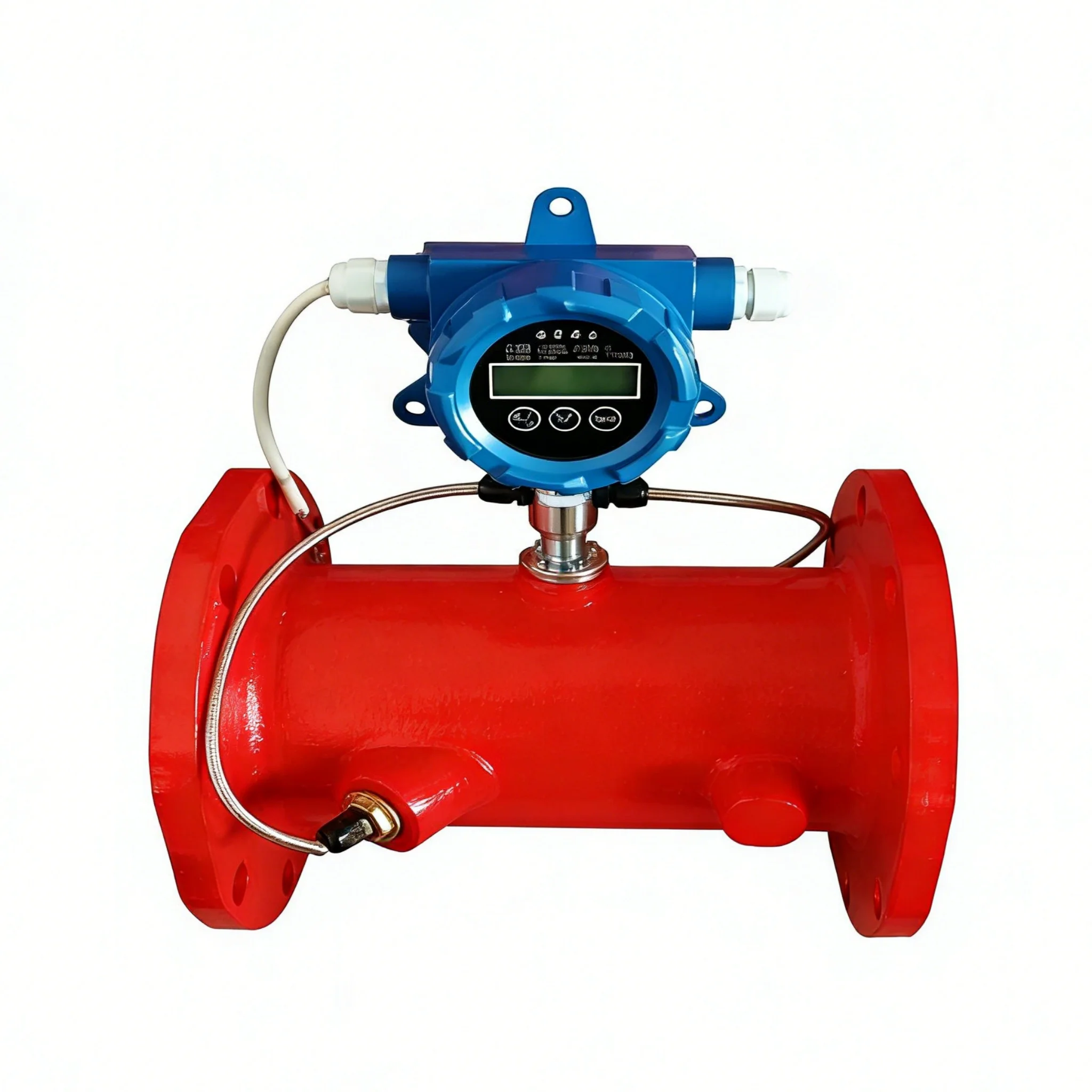 Flanged Ultrasonic Butterfly Water Flow Meter Digital Display Flow Switch For Fire Pump System