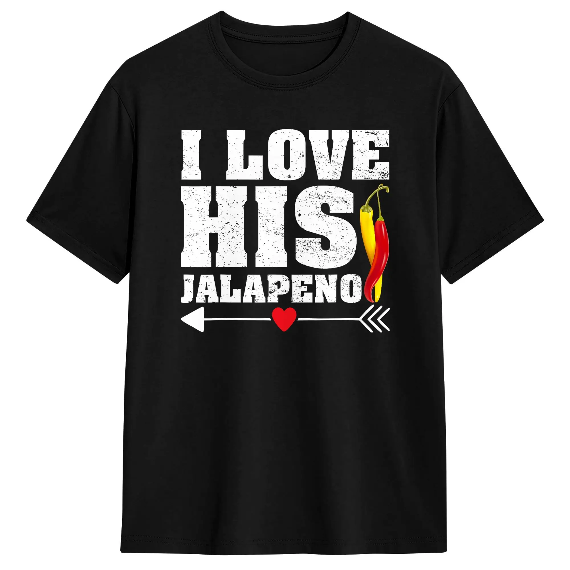 I Love His Jalapeno Matching Couples Cinco De Mayo Fiesta T-Shirt Summer  Cotton T-Shirts For Men Casual Tshirt Short Sleeve
