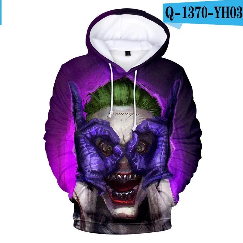 European and American HAHA Joker Smile Sweater 3D Digital Printing Halloween Fun Leisure Trend Hoodie Men's Size Up Comfortable