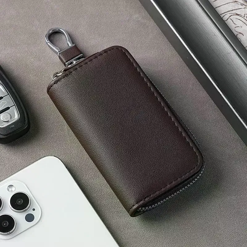 Car Key Bag Large Capacity Zipper Men's And Women's Waist Hanging Household Key Bag Buckle Universal Multi-function Key Bag For