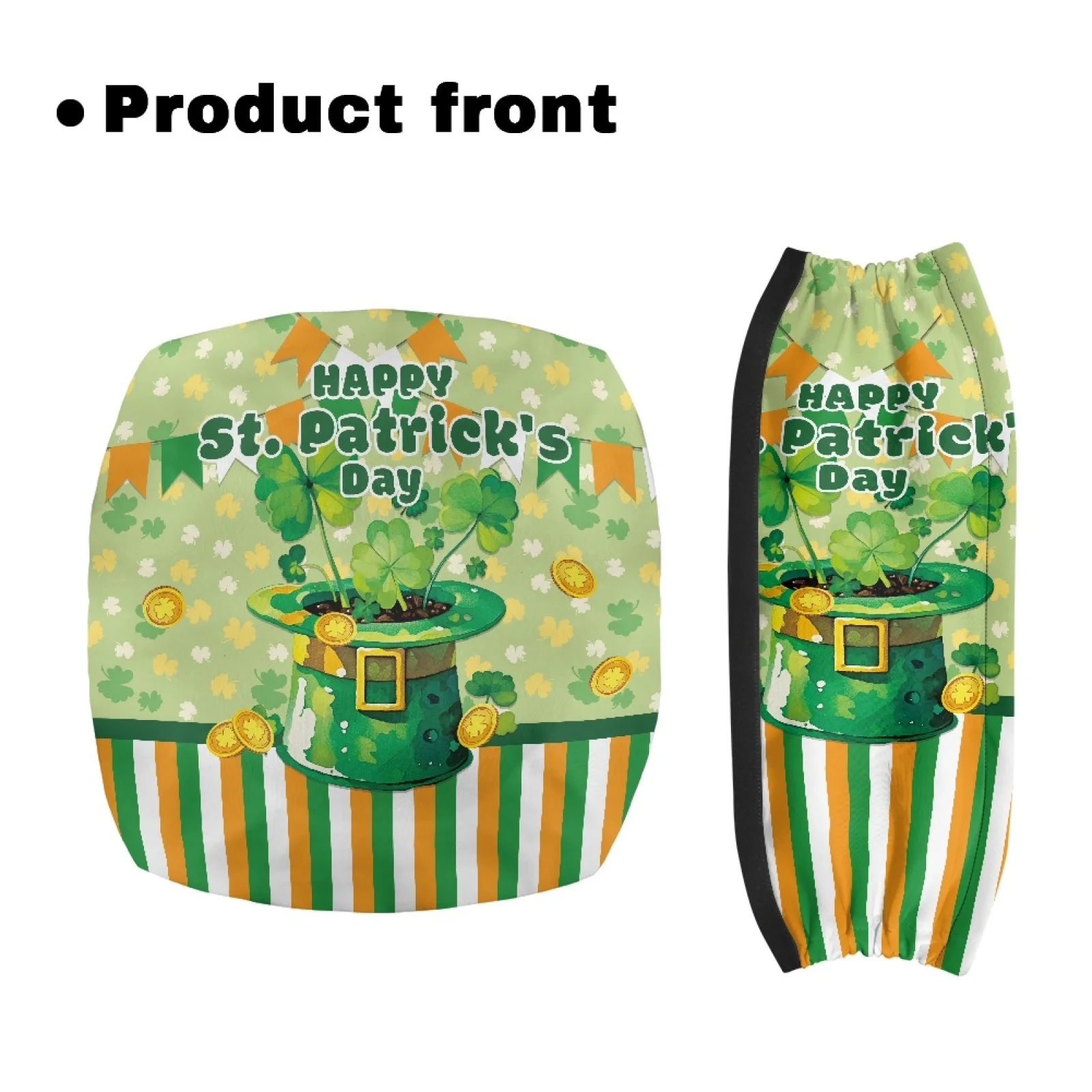 Coloranimal St. Patrick‘s Day 2 Pieces Rollator Walker Seat Cover Adjustable Buckle Walker Rollator Seat Back Cover for Adult