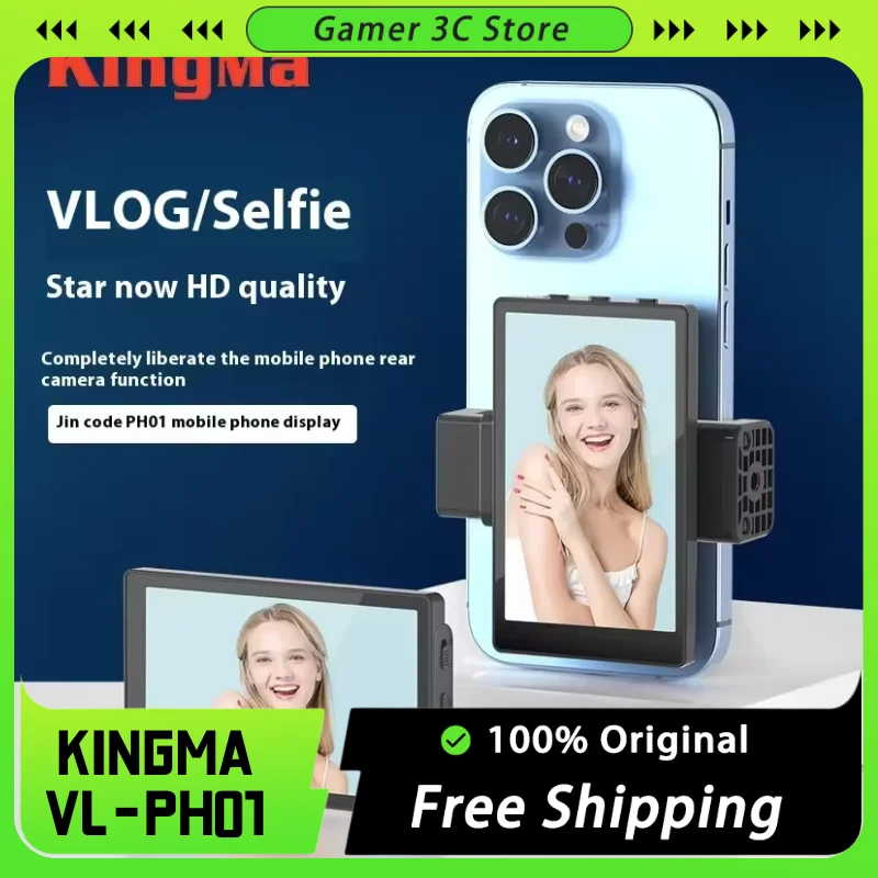 

Kingma Vl-Ph01 Vlog Photo Recording Display Screen Smartphone Rear Camera Selfie Magnetic Mobile Phone Holder For Iphone Custom