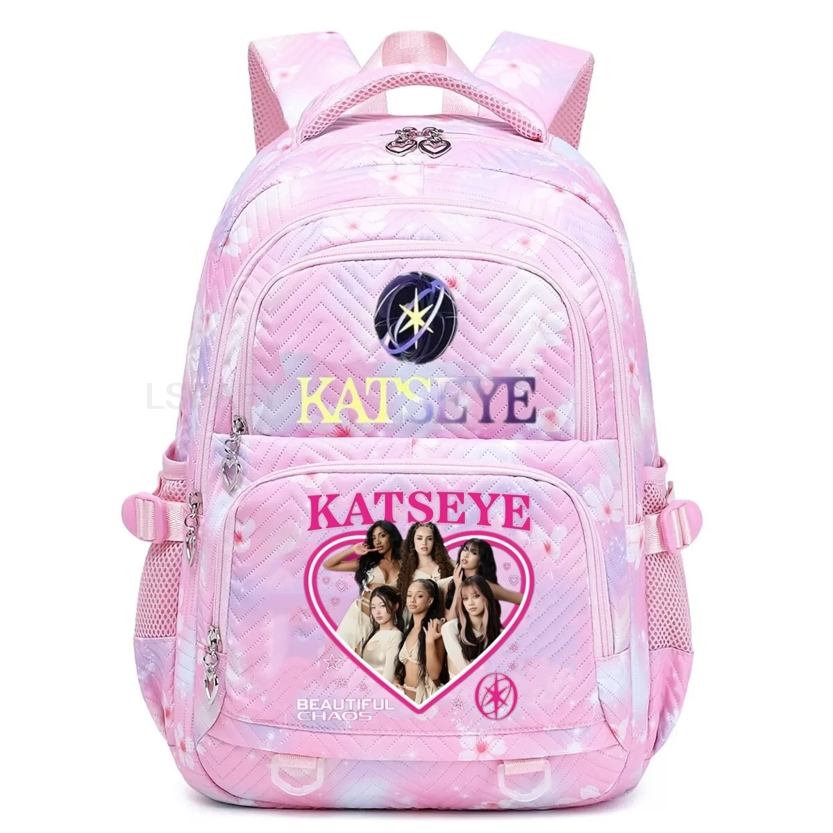 Katseye New Backpack Female College Students High School Girls Middle School Girls Versatile Suitable Daily Outdoor