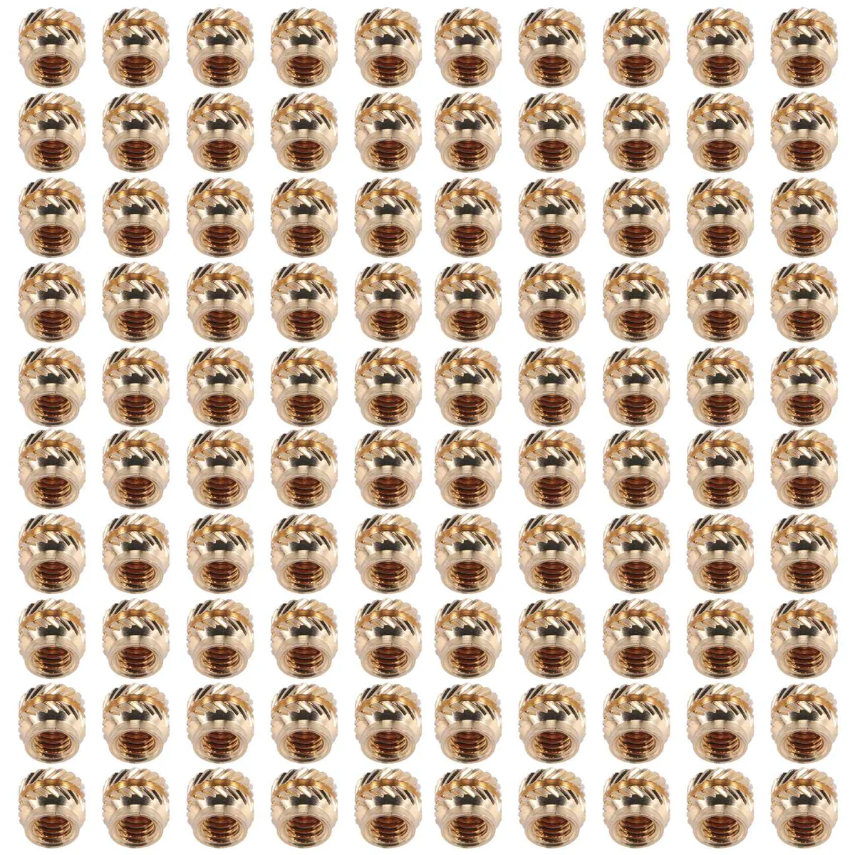 100 pezzi M3 filettatura zigrinata in ottone filettato set di calore inserto termico dado di incisione, M3X5X4, per stampante 3D Voron 2.4 ecc.