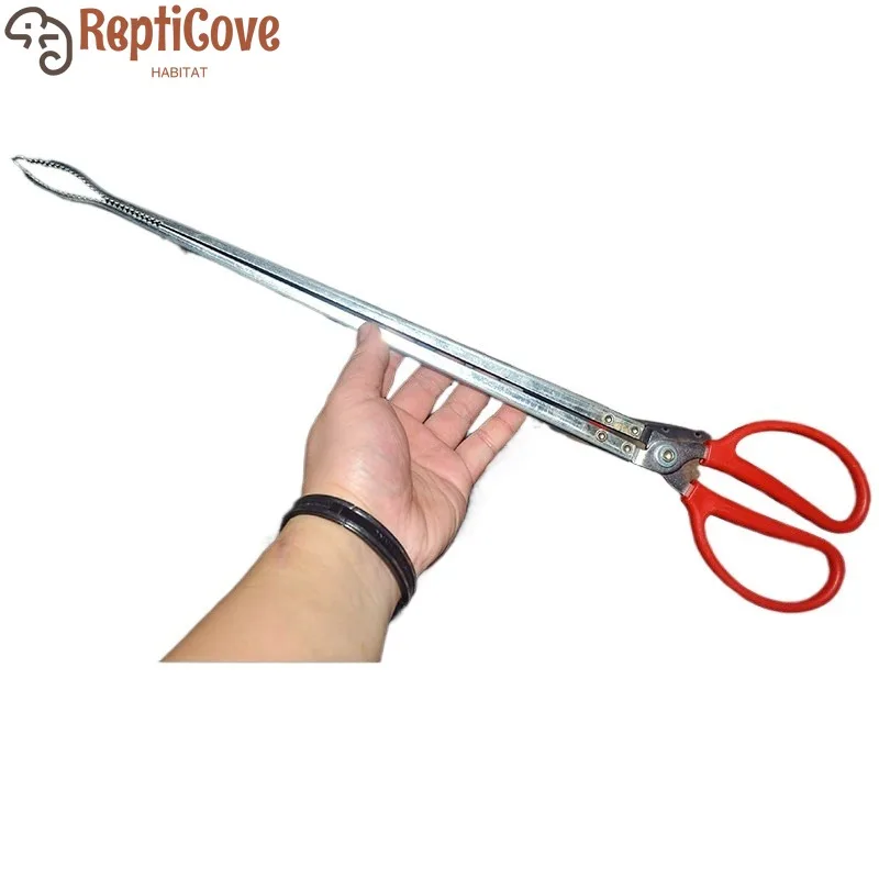 

Инструмент для работы с змеями из нержавеющей стали с противоскользящим покрытием, складное оборудование для обращения с рептилиями для предотвращения укусов и обеспечения безопасности