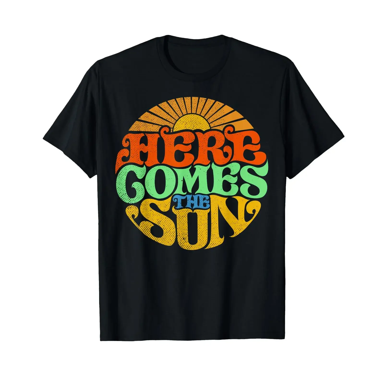 Here Comes the Sun Sixties Surfing Summer Beach T Shirt vintage Washed Unisex streetwear fashion designer clothes Comfortable