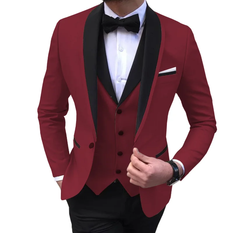 

Men's Business Suit Elegant luxury Wedding party business jacket collar