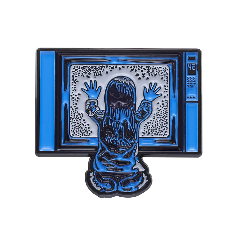 80S Horror Movie Enamel Pins Poltergeist Scary Film THEY'RE HERE Brooch Lapel Badges Jewelry Gift for Friends Kids