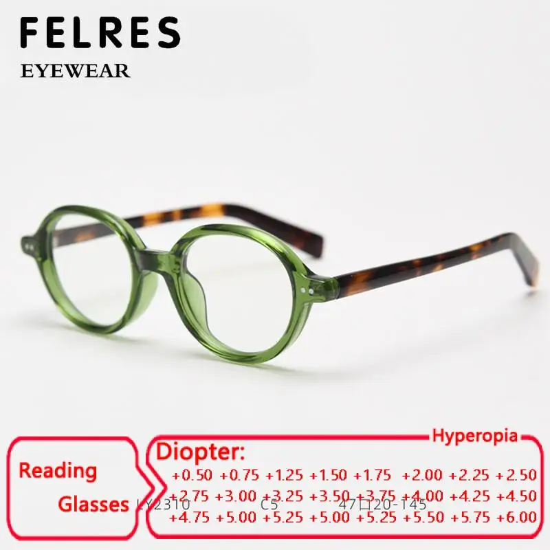 

Trendy Oval Reading Glasses Women TR90 Anti Blue Light Round Eyewear Small Frame Presbyopia Glasses Men FELRES