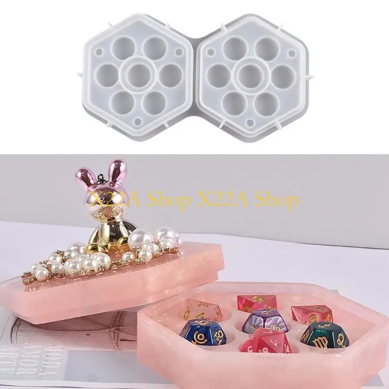 Unique Hexagonal Storage Box Mold Suitable for Jewelry Storage Diy Home Decoration