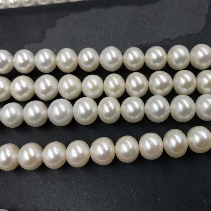 ELEISPL Gorgeous 10mm White Near Round Freshwater Pearls 1 String   #1023