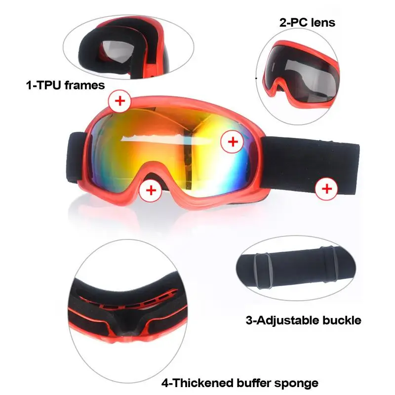 Children ski goggles Winter outdoor protection Dazzling lenses snow blind sunglasses wind sand UV riding sports motorcycle glass