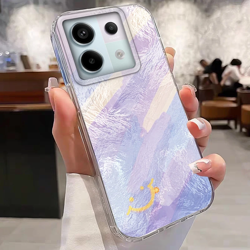 Graffiti Purple Brown Women Phone Case For Xiaomi Poco X7 X5 M6 X6 X3 NFC M2 M5s M6 Pro C61  Women Shockproof Funda Cover Coque