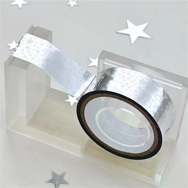 

Star Washi Tape Index Decorative Packaging Material Sealing Stickers Colorful Laser Masking Tape Decorative Adhesive Tape