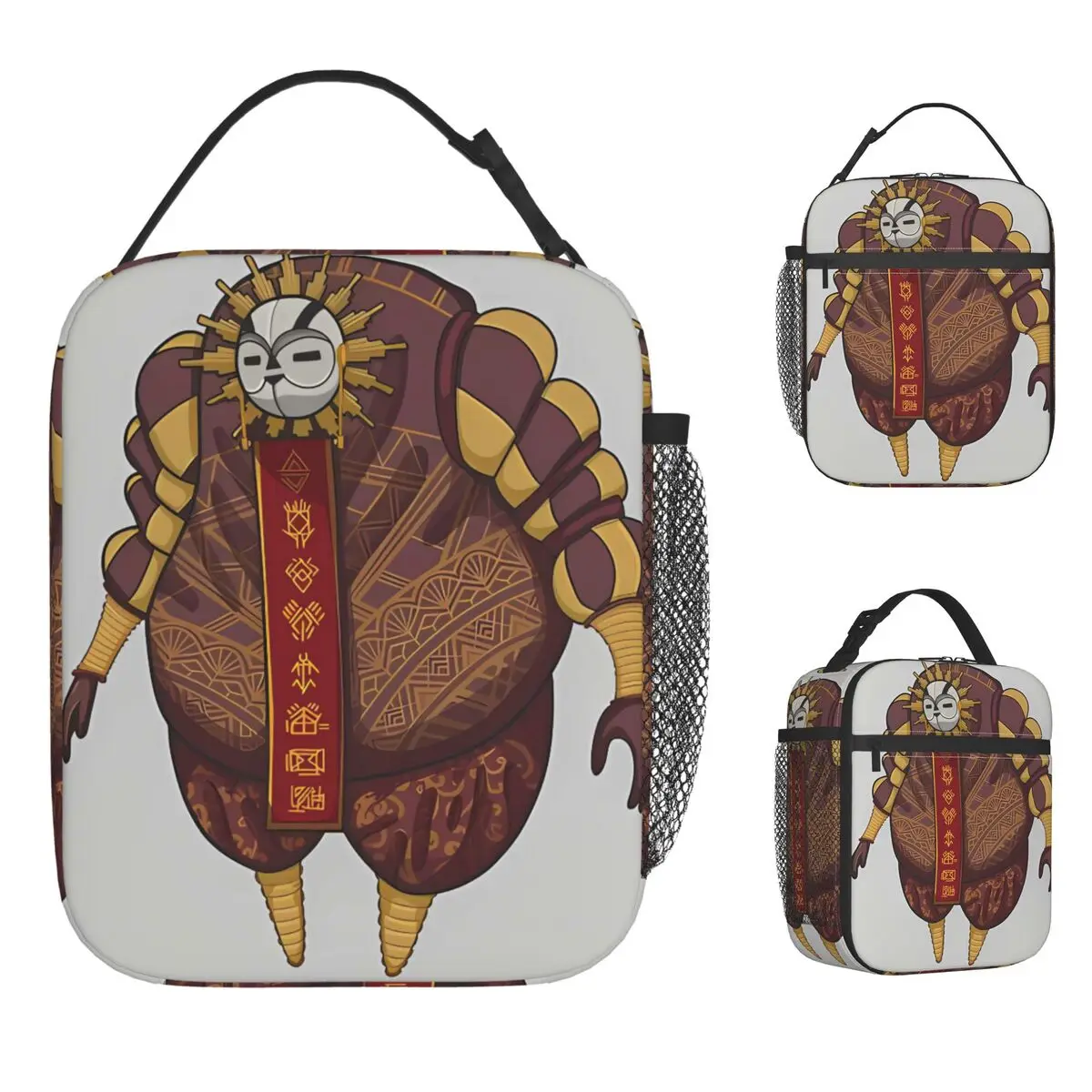 كلير Obscur Expedition 33 Visages حقيبة الغداء عادية في الهواء الطلق نزهة حقيبة للحفاظ على البرودة المحمولة مقاوم للماء الحرارية حمل حقائب اليد #1