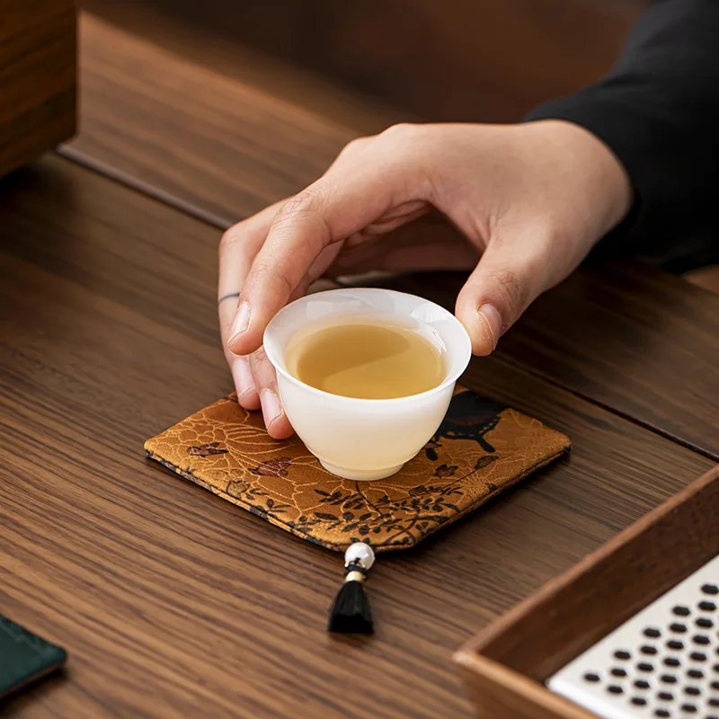 Imitation Fragrant Cloud Gauze Waterproof Double-sided Tea Coaster Fabric Classyretro Zen Thickened Non-slip Coaster Fabric