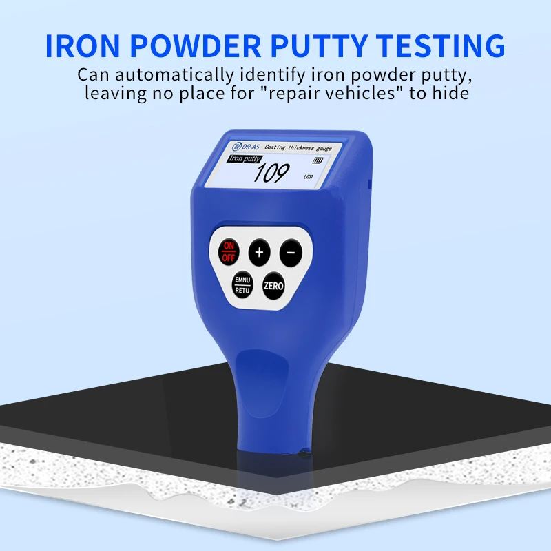 DONGRU DR-A5 المحمولة طلاء الطلاء قياس سمك متر فاحص السيارات لقياس أضرار السيارة قابلة للشحن
