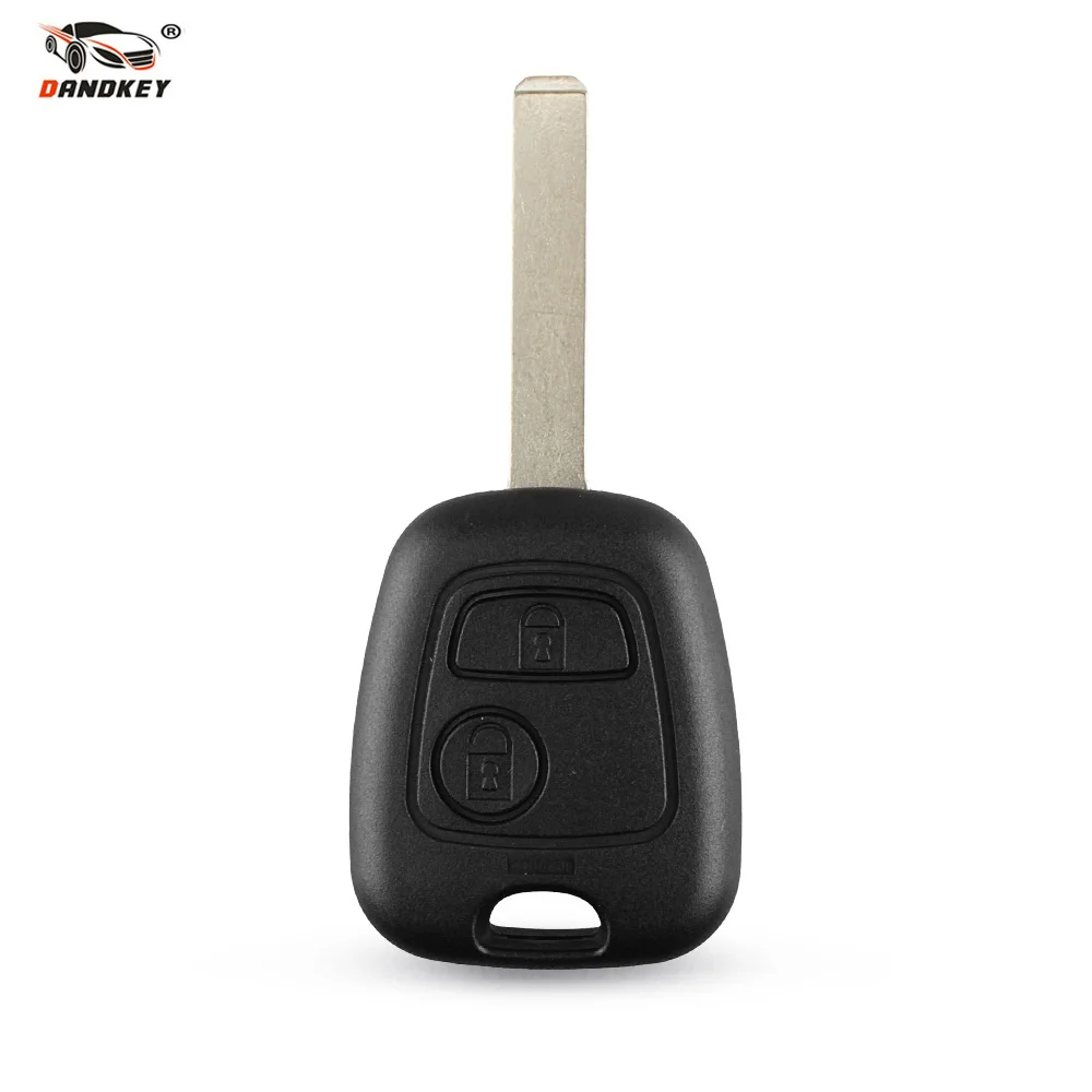 Dandkey Car Key Shell For Peugeot 307 107 207 407 For Citroen C2 C3 Xsara Remote 2 Button Key Case Blank Cover HU83/VA2 Blade