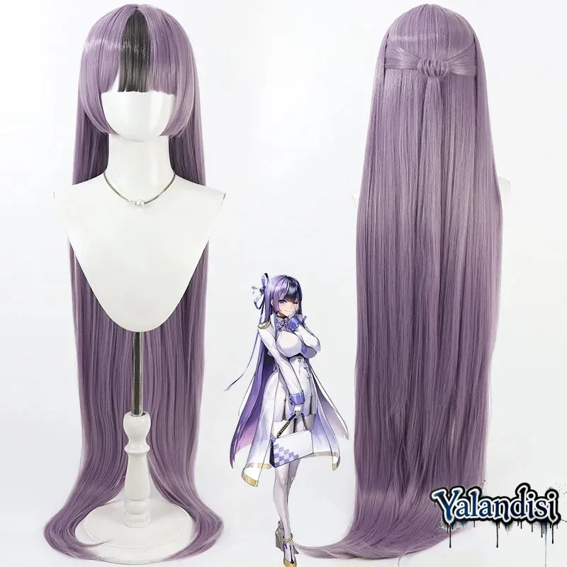 Yalandisi& Anime Peacock‑Blue Cosplay Wig Halloween Carnival Party Props Synthetic Hair Heat Resistant Fiber+Wig Cap