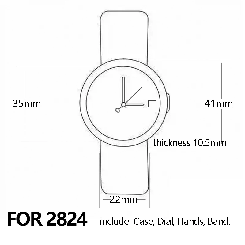 Mechanical watch case for 2824 movment transparent service  Replacement parts props decoration