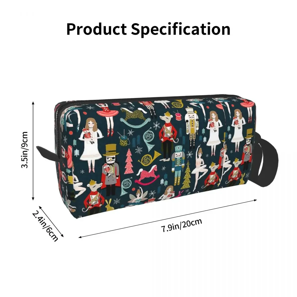 Nutcracker Ballet By Andrea Makeup Bag Cosmetic Storage Dopp Kit Toiletry Cosmetic Bag Women Beauty Travel Pencil Case