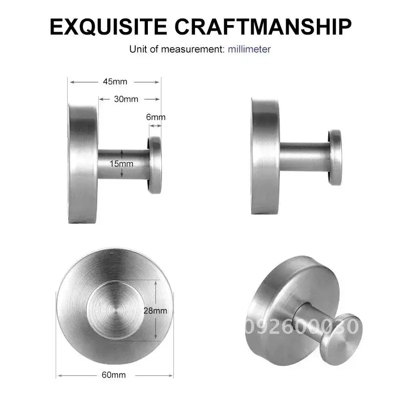 Stainless Steel Suction Cup Hook Self adhesive Hook wall Kitchen Towel bathroom hook Robe mount Hooks Coat Reusable Hook