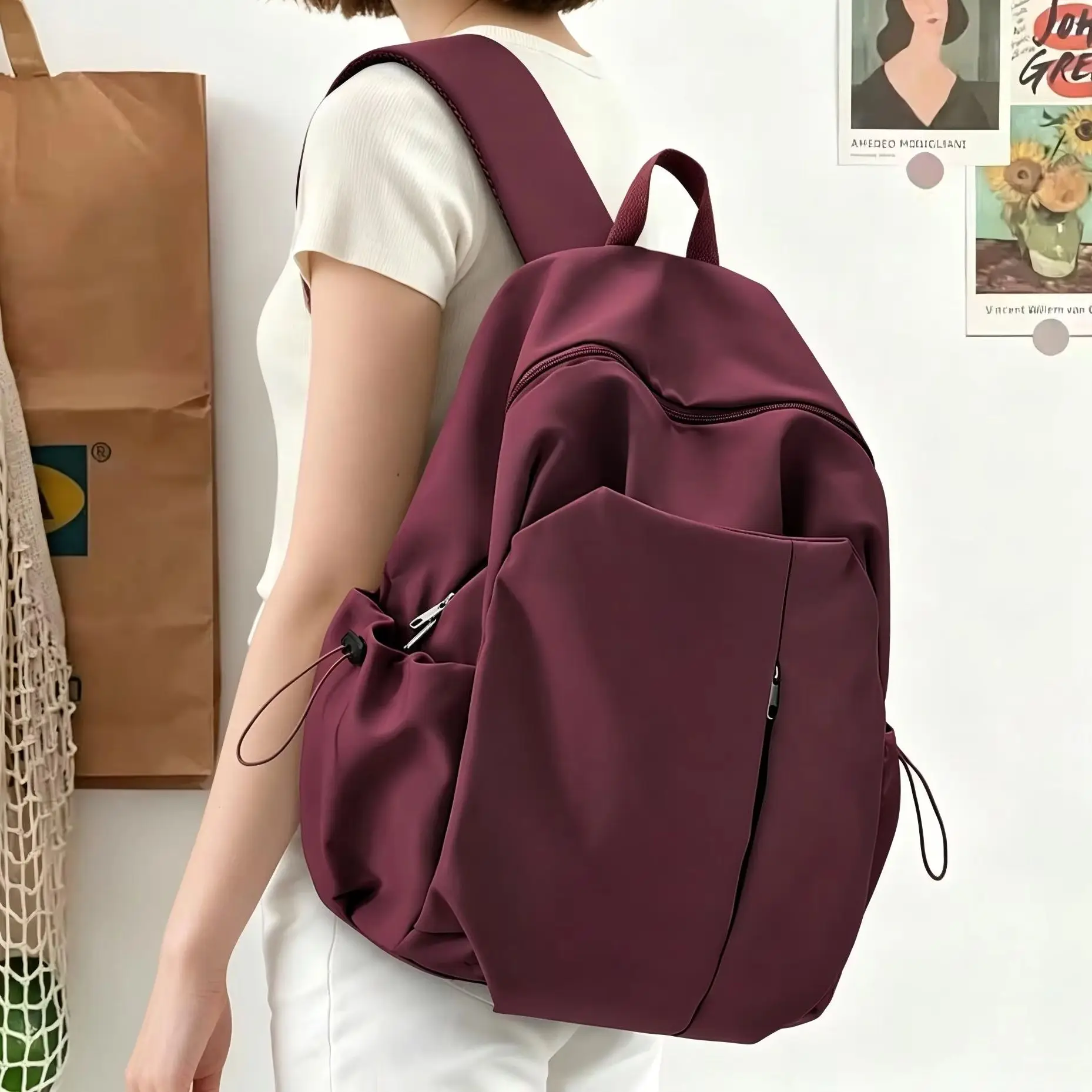 

Casual School Bags for High School Girl，Large Capacity School Backpacks for Teenagers Back to School，Fashion Backpack for Women