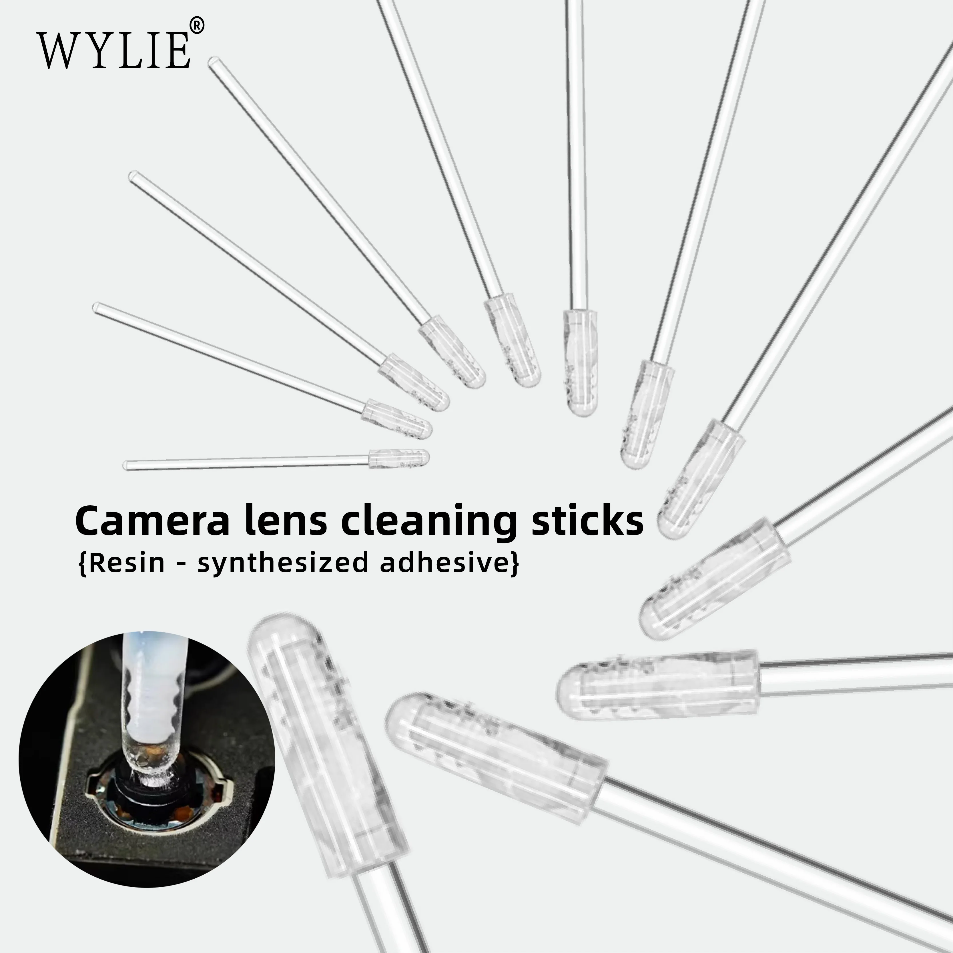 WYLIE WL-157 Resin Synthetic Glue Cleaning Stick 24PCS for Mobile Phone Repair Screen Camera Lens Cleaning and Dust Removal Tool