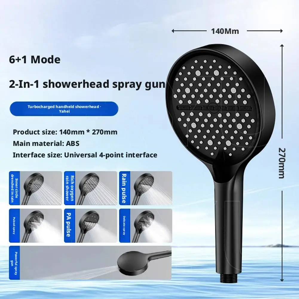 

High Pressure Handheld Shower Head,Large Panel, Water-Saving Universal Ergonomic G1/2 Pressurization, Grip Interface, B1S9