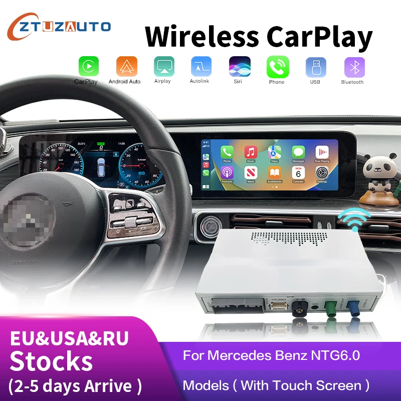 

2024 Wireless CarPlay Android Auto For Mercedes Benz A B C E CLS CLA GLA GLB Class NTG6.0 2018-2022 With Mirror Link Airplay