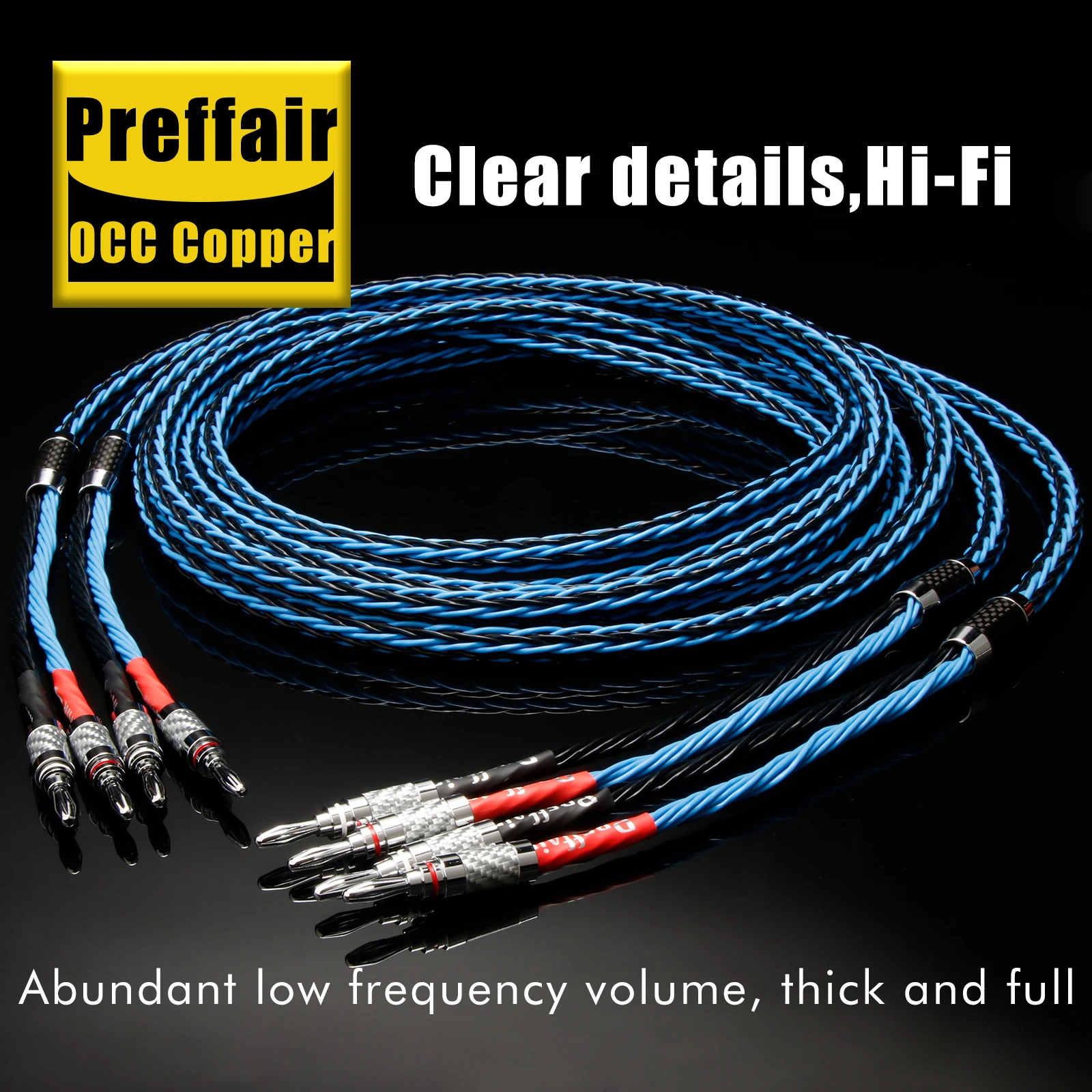 Pair 8TC Speaker Cable 16 Cores Twist Loudspeaker Cable OCC Copper for HIFI Audio Amplifier Turntable CD Player