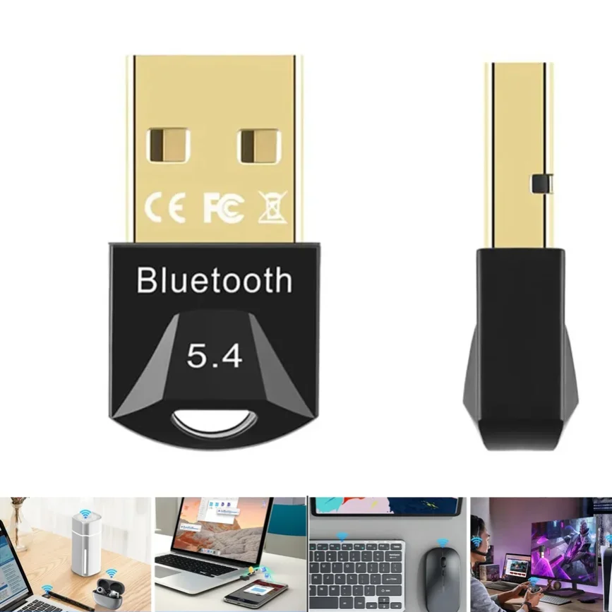 

5.4 USB Bluetooth-адаптер Беспроводной 5.3 5.0 Bluetooth-ключ-приемник для ПК Ноутбук Win 11/10/8//7 Гарнитура Динамик Клавиатура Мышь