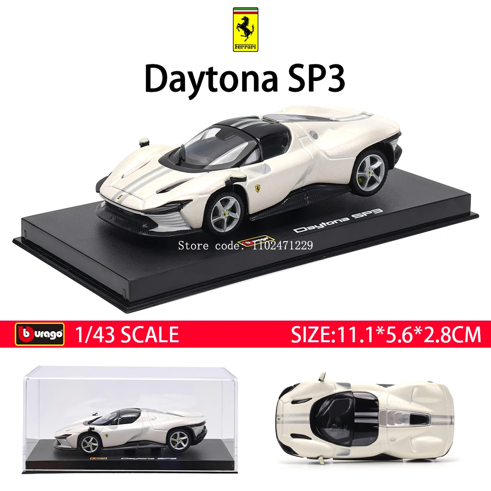 Bburago 1:43 Ferrari Boutique series DAYTONA SP3 Monza SP2 812 laFerrari Alloy Luxury Vehicle Diecast Pull Back Cars Model Toy