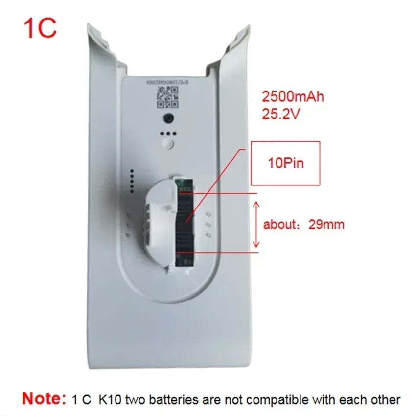 100% original Battery Pack Replacement for Xiaomi Mijia 1C and K10 Wireless Vacuum Cleaner Lithium-ion Battery Accessories Parts