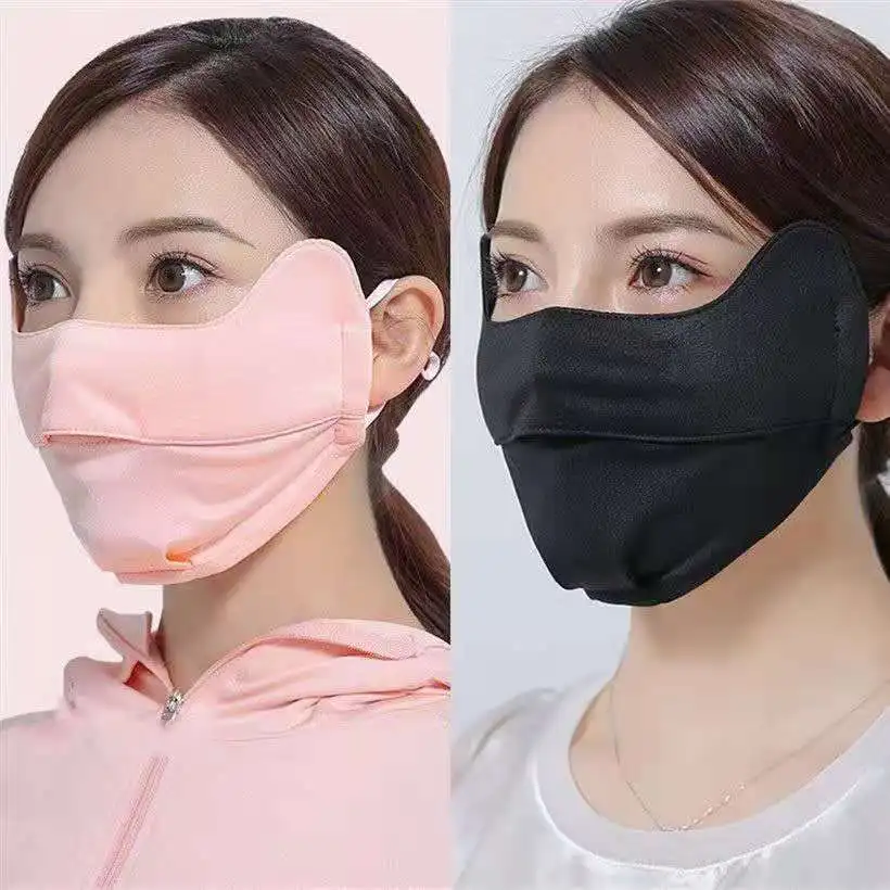 

New Winter Windproof Warm Women Mask Solid Color 3D Design Opening Nose Breathable Soft Facemask UPF 50+